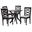 Mila Fabric and Wood 5-Piece Dining Set In Grey and Dark Brown