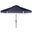 Milan Navy and White Fringe 9 Crank Outdoor Auto Tilt Umbrella