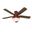 Mill Valley 52 Inch Low Profile Damp Rated Ceiling Fan with LED Light Kit and Pull Chain In Barn Red and Medium Walnut