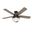 Mill Valley 52 Inch Low Profile Damp Rated Ceiling Fan with LED Light Kit and Pull Chain In Matte Black and Walnut Stripe