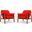 Miller Accent Chair in Burnt Orange and Walnut (Set of 2)