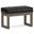 Milltown Solid Wood Footstool Small Ottoman Bench In Distressed Black
