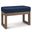 Milltown Solid Wood Footstool Small Ottoman Bench In Distressed Dark Blue