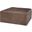 Minara 36 Inch Square Brown Leather Wrapped With Wood Base Ottoman