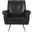 Mira Black Retro Mid Century Faux Leather Accent Chair