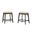Mirabelle 25 Inch Upholstered Counter Stool - Set of 2 In Cream and Espresso