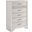 Miranda 5-drawer Chest White and Rhinestone
