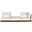 Mirella 112 Inch Fabric Upholstered 3 Piece Outdoor Patio Modular Sofa In Off White and Stained Natural