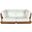 Mirella 76 Inch Fabric Upholstered 2 Piece Outdoor Patio Modular Loveseat In Off White and Stained Natural