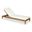 Mirella Fabric Upholstered Outdoor Patio Chaise Lounge In Off White and Stained Natural