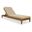 Mirella Fabric Upholstered Outdoor Patio Chaise Lounge In Tan and Stained Natural