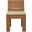 Mirella Fabric Upholstered Outdoor Patio Dining Side Chair In Tan and Stained Natural