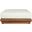 Mirella Fabric Upholstered Outdoor Patio Modular Ottoman In Off White and Stained Natural
