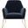 Misty Metal Frame Accent Chair In Navy and Gold