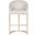 Ryder Satin Brass Barrel Base Bar Stool In Cream