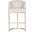 Charley Satin Brass Barrel Base Bar Stool In Cream