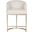 Charley Satin Brass Barrel Base Counter Stool In Cream