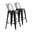 Modern 24 Inch Barstools Set of 2 In Matte Black