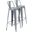 Modern 30 Inch Barstools with Bucket Back Set of 2 In Silver