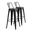 Modern Barstools with Bucket Back Set of 2 In Matte Black