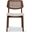 Modern Brazilian Beth Cane Side Chair In Medley Ivory Seat, Nogal Frame and Nogal Cane Webbing