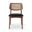 Modern Brazilian Beth Cane Side Chair In Shimmy Black and Nogal