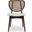 Modern Brazilian Joelma Cane Side Chair In Medley Ivory Seat, Nogal Frame and Nogal Cane Webbing