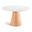 Modern Brazilian Mona Glass Top Round Dining Table In Branco and Damasco