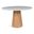 Modern Brazilian Mona Glass Top Round Dining Table In Branco and Damasco