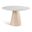 Modern Brazilian Mona Glass Top Round Dining Table In Off White and Nevoa