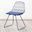 Modern Geometric Metal Dining Chair Set of 2 In Midnight Blue