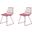 Modern Geometric Metal Dining Chair Set of 2 In Red