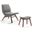 Modrest Whitney Modern Grey And Walnut Accent Chair And Ottoman