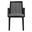 Monarch Wood and Rattan Dining Armchair In Black and Gray