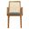 Monarch Wood and Rattan Dining Armchair In Honey and Gray