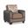 Mondo Modern Upholstered Convertible Armchair with Storage In Brown