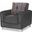 Mondo Modern Upholstered Convertible Armchair with Storage In Gray