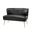 Monica Leather Loveseat In Black