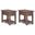 Monroe 14 Inch Solid Acacia Narrow Side Table Set of 2 In Distressed Charcoal Brown