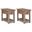 Monroe 14 Inch Solid Acacia Narrow Side Table Set of 2 In Rustic Natural Aged Brown