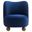 Monroe Performance Velvet Accent Chair In Midnight Blue and Walnut