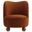 Monroe Performance Velvet Accent Chair In Rust and Walnut