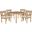Montclair Teak Brown and Beige 5-Piece Dining Set