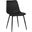 Monte Contemporary Dining Chair In Black Faux Leather with Black Powder Coated Metal Legs