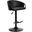 Montego Adjustable Black Faux Leather Swivel Barstool In Black Powder Coated Finish