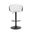 Montego Adjustable Swivel Barstool with Faux Leather Upholstered Seat In Snow White and Black