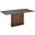 Moon Dining Table With Walnut Base and Brown Marbled Top