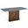 Moon Dining Table With Walnut Base and Gray Top