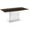Moon Dining Table With White Base and Smoked Top