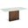 Moon Dining Table With Walnut Base and Rectangular White Top